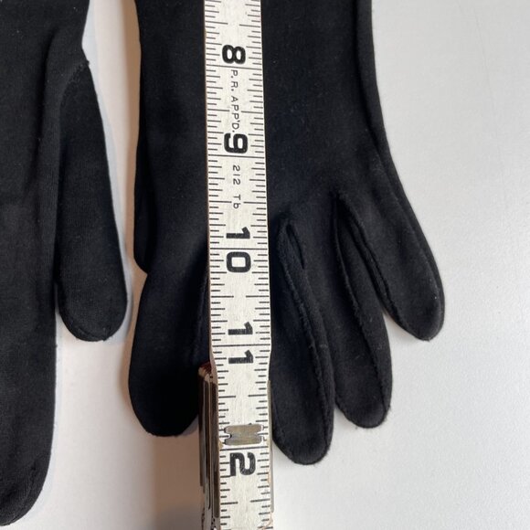 Vintage 60s Meyers Make Long Evening Gloves Size 6 1/2 Black Cotton Elegant - Picture 10 of 10